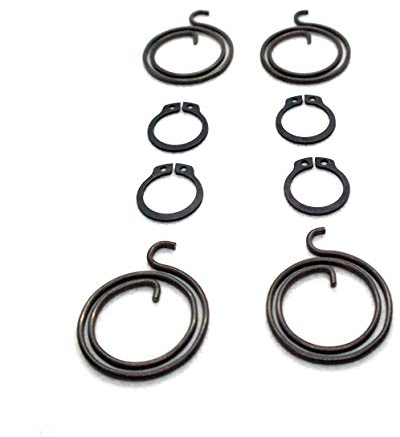 Set mit 4 Federn und 4 Sicherungsringen, 13,7 mm. Ersatz für Türgriffreparaturen. Wählen Sie die benötigten Federn. (4 Federn, 2 Umdrehungen x 1,8 mm und 4 Sicherungsringe)