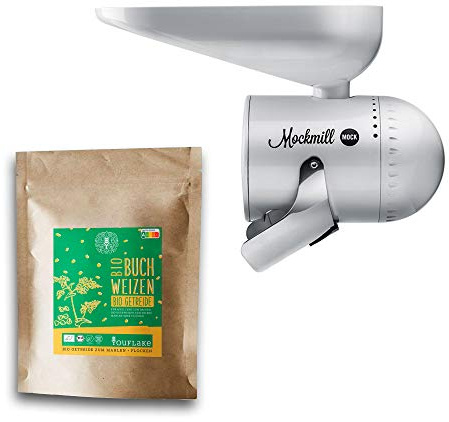 Mockmill Mahlaufsatz für KitchenAid | frisches Mehl | Made in Germany |+ 2,5 kg Bio Buchweizen