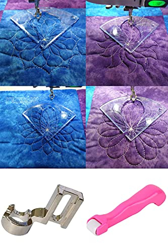 NC Quiltlineal und Schablonenset, Inklusive 4x Lineale, 1x Linealfuß mit niedrigem Schaft und 1x Nahtbügelrad - Quilting Tool Set