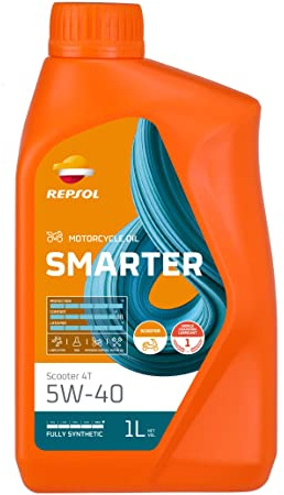 REPSOL Aceite de motor 5W-40 SMARTER Aceite sintetico API SN SCOOTER 4T 1L