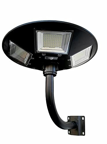 AntDau71 - Faro Led Lampione Stradale + Staffa da muro. Luce Fredda Energia Solare Crepuscolare Con Telecomando e Pannello Solare Integrato Energia Fotovoltaica Illumina tutta la notte (150)