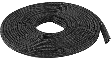 ETOPARS Expandable Braided Sleeving Wire Black Braided Sleeving Cable Tidy Sleeve Loom Tubing Cable Sleeve Flexible Insulated Protection 10mm Diameter Length 5 Meters