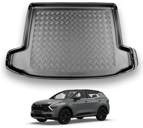 NOMAD Boot Liner Mat for Kia Sportage 2021+ | [Adjustable boot floor in raised position], Tailored PE Car Boot Protector Tray, Waterproof Raised Edge Trunk Mat