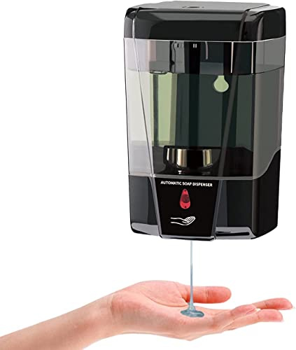 Naiver Automatic Soap Dispenser-Touchless Sensor Soap Pump, Wall-Mounted for Hospital,Airport,Kitchen,Bathroom,Hotel,Ultra-Large Capacity (600ml) (Black)