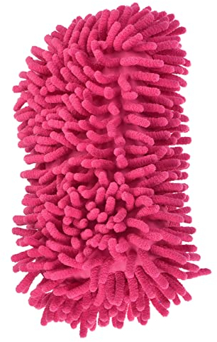 M METERXITY Chenille Sponge Mitten - Universal Glove Wash/Wipe Glass, Window, Screen, Apply to Household Daily Cleaning (9.06 x 5.12 x 2.36 Inches, Pink)
