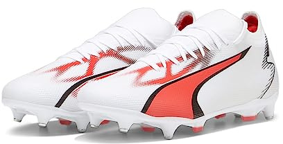 PUMA Ultra Match Mxsg - Scarpe da calcio da uomo, Puma White PUMA Black Fire Orchid, 46 EU