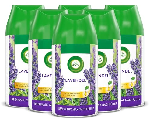 Air Wick Freshmatic Max Raumspray – Nachfüller für den Air Wick Freshmatic Max – Duft: Lavendel – 6 x 250 ml Nachfüller
