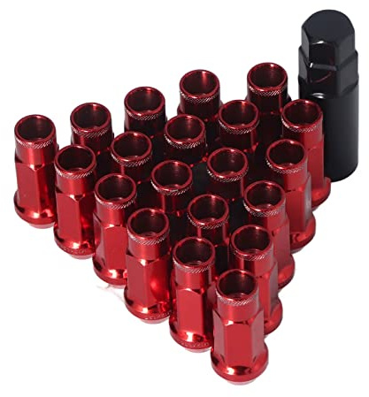 KIMISS Radmuttern, Spline, 20 Stück M12 X 1,25, Metall, Rot