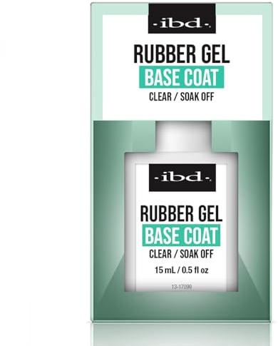 IBD Rubber Base Gel Nail Polish, Base Coat – Clear Soak-Off Builder Gel for Nails Strengthening & Breakage Prevention, 0.5 fl oz