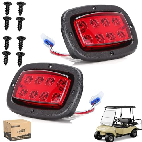 10L0L Golf Cart Taillight Kit for Yamaha G14 G16 G19 G22 Club Car DS with 3 Wire Wiring Plug Turn Signal And Brake Light Golf Cart Rear Tail Light OEM: 1017035