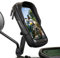 WACCET Soporte Movil Moto, Soporte Movil Scooter 360° Rotación Porta Móvil Moto Impermeable para Retrovisor con Pantalla Táctil para 4,0-7,2 Teléfono (Negro)