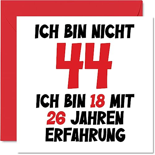 Stuff4 44. Geburtstagskarte Lustig für Männer und Frauen Ihn Sie | Ich Bin 18 und 26 Jahre Erfahrung, Lustiger Vierundvierzig Vierundvierzig Alles Gute Zum Karte Geburtstag