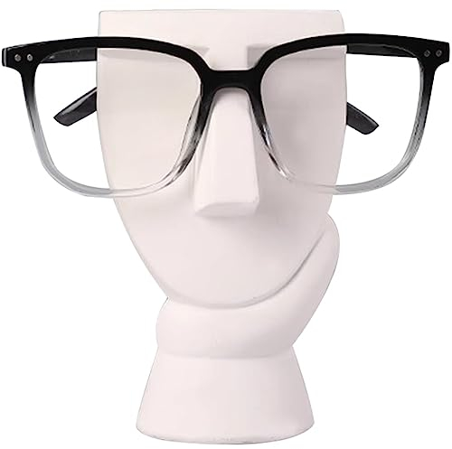 Brillenhalter Lustig Kreative Abstrakte Figurenform Brillenablage, Optische Ladentheke Harz Brille Display Ständer, Desktop-Ornamente (Color : Weiß, S : 14.5 * 8cm)