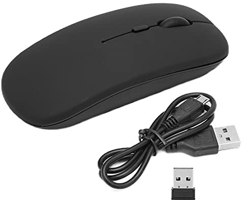 Ratón Inalámbrico, 2.4g Ratón Bluetooth Delgado Ratón De Viaje Portátil Ratón óptico Inalámbrico Con Receptor USB Ratón Silencioso Pequeño Para Computadora Portátil Pc Tableta De Escritorio(Negro)