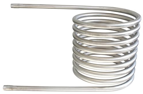 QUELECO Stainless Steel Heating Coil Heat Exchanger - 1 x 29Ft 304 Food Grade Coil For Outdoor Wood Fire Heated Hot Tub (Coil Only)