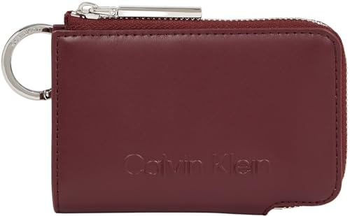 Calvin Klein Donna Porta Carte Embossed Logo Zip Cardholder con Zip