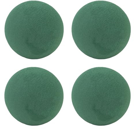 Creativery Nass Steckschaum Kugeln 9cm 4er Set - für Profi Floristen & Hobby Bastler - Frischblumen Steckschwamm - Blumen Steckmasse Blumensteckschaum - Floristik Zubehör & Floristikbedarf - Grün