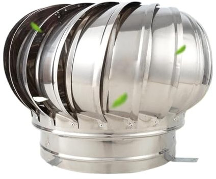 NIUSABOU Lüftungsabdeckung,Lüftungsgitter Kanalisation, Dachabzugshaube, automatische Drehung durch Wind-/Luftstrom, verbrauchsfreier Ventilator, for Schornsteinköpfe von Wohngebäuden(Size:16cm)