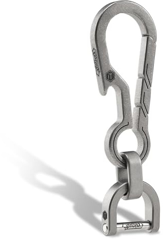 KeyUnity KM01 Titanium EDC Keychain Clip with Bottle Opener, Quick Release Carabiner Key Ring Holder