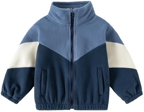 Gajaous Chaqueta de forro polar para niños pequeños, abrigos de manga larga con cierre completo para bebés niños, ropa de exterior para otoño, primavera e invierno