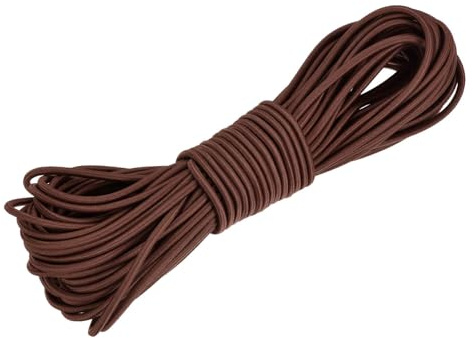 DMiotech 3mm Corde Élastique, 15 M Corde Élastique Marron Corde Élastique pour Mât De Tente Corde Élastique Ronde Corde Élastique pour Kayak Corde Élastique pour Bateau Polyester Lourd