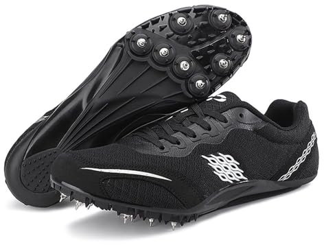 Zapatillas de Atletismo de Malla Transpirable para Hombre: Zapatillas de competición con 8 Clavos para Carreras de Velocidad y Deportes Profesionales