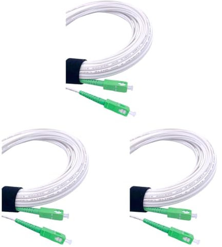 Elfcam® - 0,5m Câble/Rallonge Fibre Optique (Orange SFR Bouygues) - Jarretière Simplex Monomode SC-APC à SC-APC - Blindage et Connecteur Renforcée - Perte Très Fiable - Blanc, 0,5M (Lot de 3)