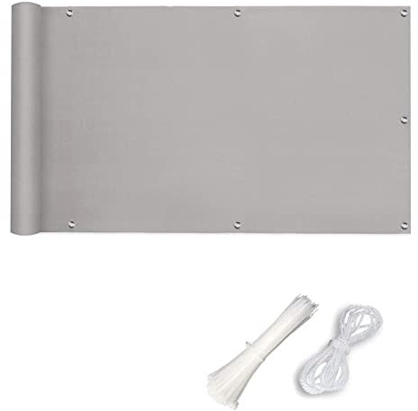 Balkonabdeckung, 1,1 x 4 m, hellgrau, wind- und wasserabweisend, Polyester für Balkon, Sichtschutz, langlebige und stilvolle Lösung für Außenbereiche.