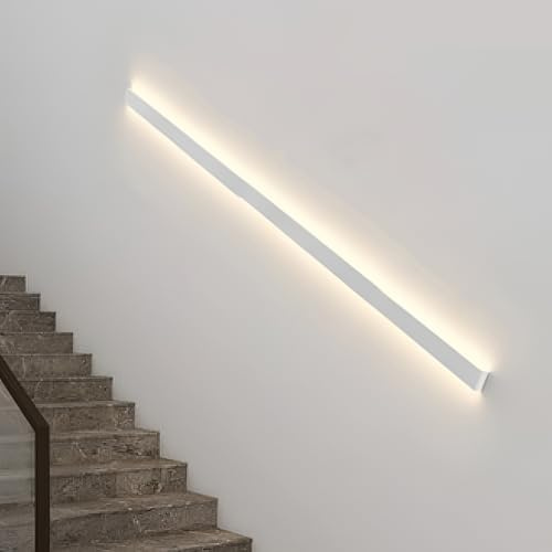 Pasamanos de Escalera para Interiores de Pared, con luz LED y Sensor de Movimiento, con Tres ajustes de Color, para escaleras Exteriores y porches White 1.5m