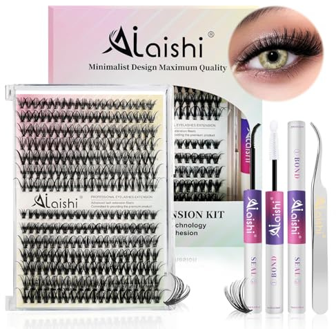 AILAISHI Extensiones de Pestañas Pelo a Pelo 280 Piezas, Kit Pestañas Postizas Naturales 9-16mm 30D+40D Curl D Rizadas, con Pegamento Profesional y Pinzas – Rimel Waterproof Lifting Efecto