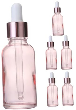 NIYANGLE 6piezas Botellas De Vidrio Gotero Multifunción para Prueba De Fugas para Aceites Esenciales y Perfumes