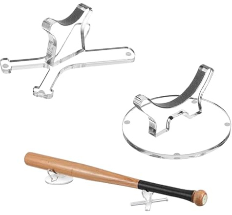 Zuasdvnk Baseball Bat Stand | 2X Softball Bat Holder | Acrylic Hitting Rod Organizer Stand Fits 8 Inches Softball Stick Equipment for Home Decor Sports Keepsake