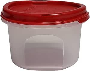 Tupperware Eidgenosse 200 ml Circular Gewürzbehälter Kaffeepads Rund Kompaktbehälter Vorrat Modular Kühlschrank System rot 200ml rot transparent