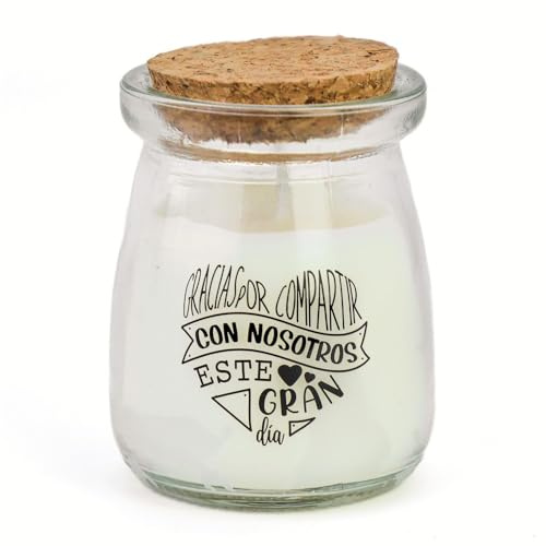 Pack de 6 a 30 uds, Velas aromáticas, Velas de cera de soja, tapa de corcho, mensajes de agradecimiento, 7,5 x 5,5 cm, detalles para boda, Regalantes (18, Compartir)