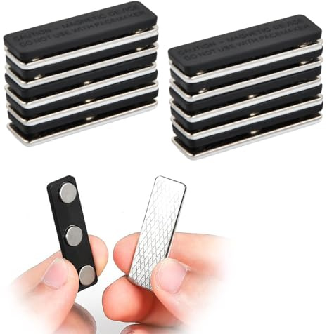 Pack of 10 Curtain Magnets Closure, Curtain Magnets, Name Tags, Magnetic Curtains Closure, Clip Buckle with Adhesive, Durable Blackout Blind Accessory for Window Blinds, Black