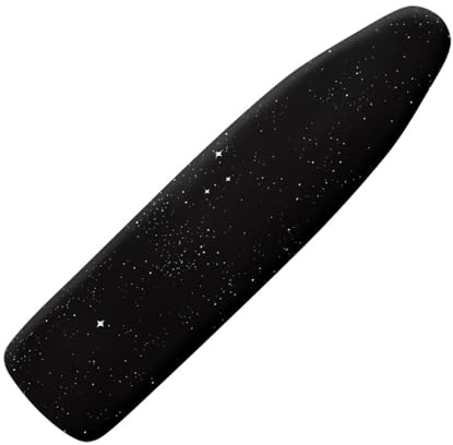 Copriasse da Stiro Universale 45x130 Nero Minimalista Pratico Imbottito Sistema a Cordino Lavabile Resistente al Calore per una Facile Stiratura - Panno Protettivo