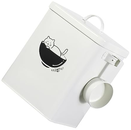 TOGEVAL Contenedor Sellado Para Comida Para Mascotas Resistente y Antimoho, Cubo De Almacenamiento Metálico, Capacidad Media, Adecuado Para Guardar Croquetas y Snacks Para Perros y Gatos
