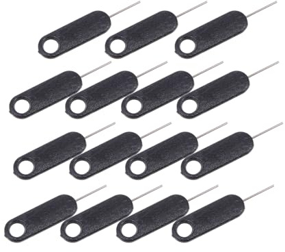 NAMOARLY Sim Ejectors Creative Sim Removers Lightweight Aluminum Alloy 15Pcs Easy Convenient Mobile Phone Pin Removal Tool for Smartphones and Tablets Black