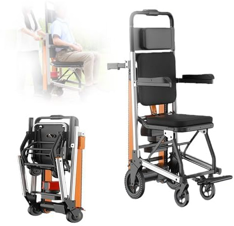 Silla De Ruedas Eléctrica Para Subir Escaleras, Ruedas Giratorias, Manijas De Empuje, Freno Electromecánico, Asistencia Para Subir Escaleras, Para Personas Mayores Con Discapacidad. 10A
