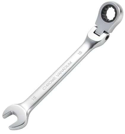 Llave de Carraca reversible 13mm, Llave Mixta con Cabeza Giratoria 180°, Mecanismo de 72 Dientes, Acero Cromo Vanadio Robusto, Herramienta para Reparación Coche, Moto, Bricolaje (1 Pieza)