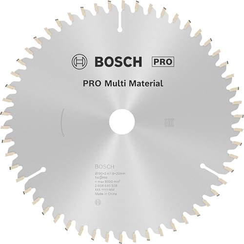 Bosch Professional Kreissägeblatt (für Multi Material, AußenØ: 190 mm, Bohrung: 20 mm, Zubehör für Kreissägen), Grau