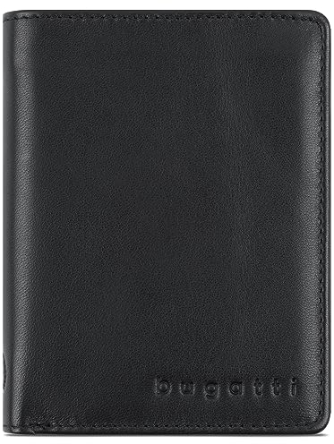 bugatti Primo mittelgroße Hochformatbörse aus echtem Leder in schwarz