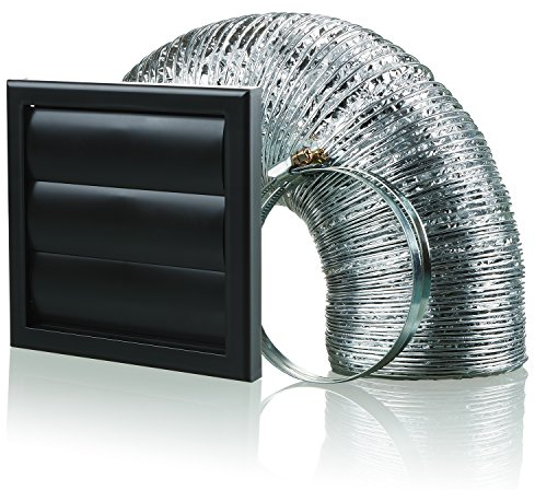 Cooker Hood Wall Ventilation Duct Gravity Flap Shutter Vent Kit Bathroom Fan or Kitchen Hob Extractor (6 inch Black), BB-CHK-150-3-VJBL