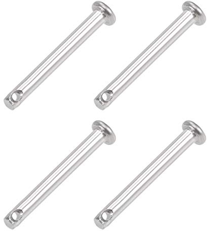 sourcing map 4 Stück Steckbolzen Gabelbolzen Einloch 3mm X 25mm Splintstift Flachkopf 304 Edelstahl Scharnierstift