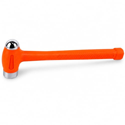 Stark USA 32oz Dead Blow Hammer Dual Head - 2-Pounds Ball Peen Blow Striking Flat Pein Non-Slip Handle, Orange