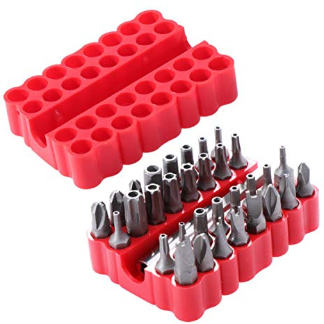 VILLCASE 33pezzi Cacciavite Stella a Sei Lobi Punte Di Sicurezza Tri-wing Forcella Quadrali Con Portapunte Magnetico Estensione in Dimensioni Comuni
