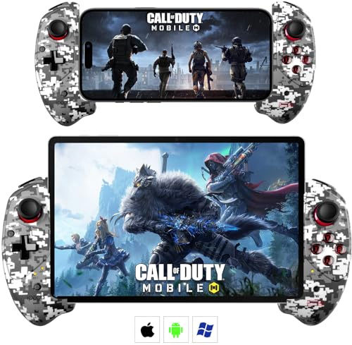 Megadream Wireless Mobile Controller for iPad, Tablet (11), iPhone 16/15/14/13, Android Gamepad for Galaxy Z Fold4, Galaxy Z Flip4, Galaxy S23 S22 21Ultra, PC - MFi Certified - Call of Duty - Genshin Impact - Direct Play
