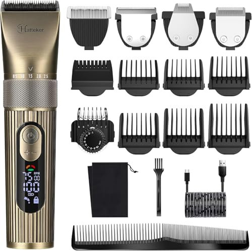 Hatteker Herren Bartschneider Professionelle Akku Haarschneider Haarschneider Rasierer Detail Trimmer für Männer Wasserdicht 4 in 1