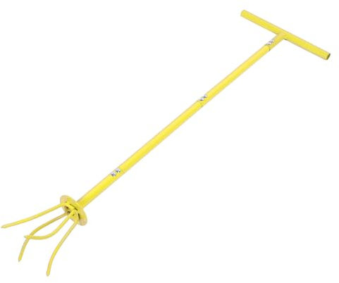 LOCADENCE Twist Tiller Outil de Griffe de Jardin Cultivateur à Main Manuel à Long Manche en Acier Inoxydable Jaune