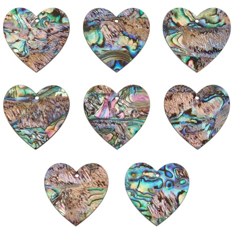 BENECREAT 8 Stück Abalone Shell Anhänger Natürliche Abalone Shell Drop Anhänger für die Herstellung von Fußkettchen Halsketten und Armbänder Do-It-Yourself-Bohrung: 1.6mm
